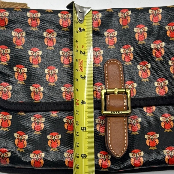 Fossil Orange and Black Owl Print Women's Crossbody Bag - Picture 11 of 14